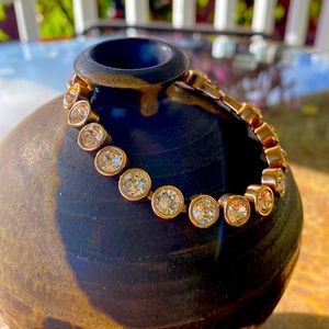 Touchstone Crystal rose Gold with silk crystals ice bracelet